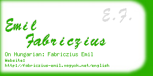 emil fabriczius business card